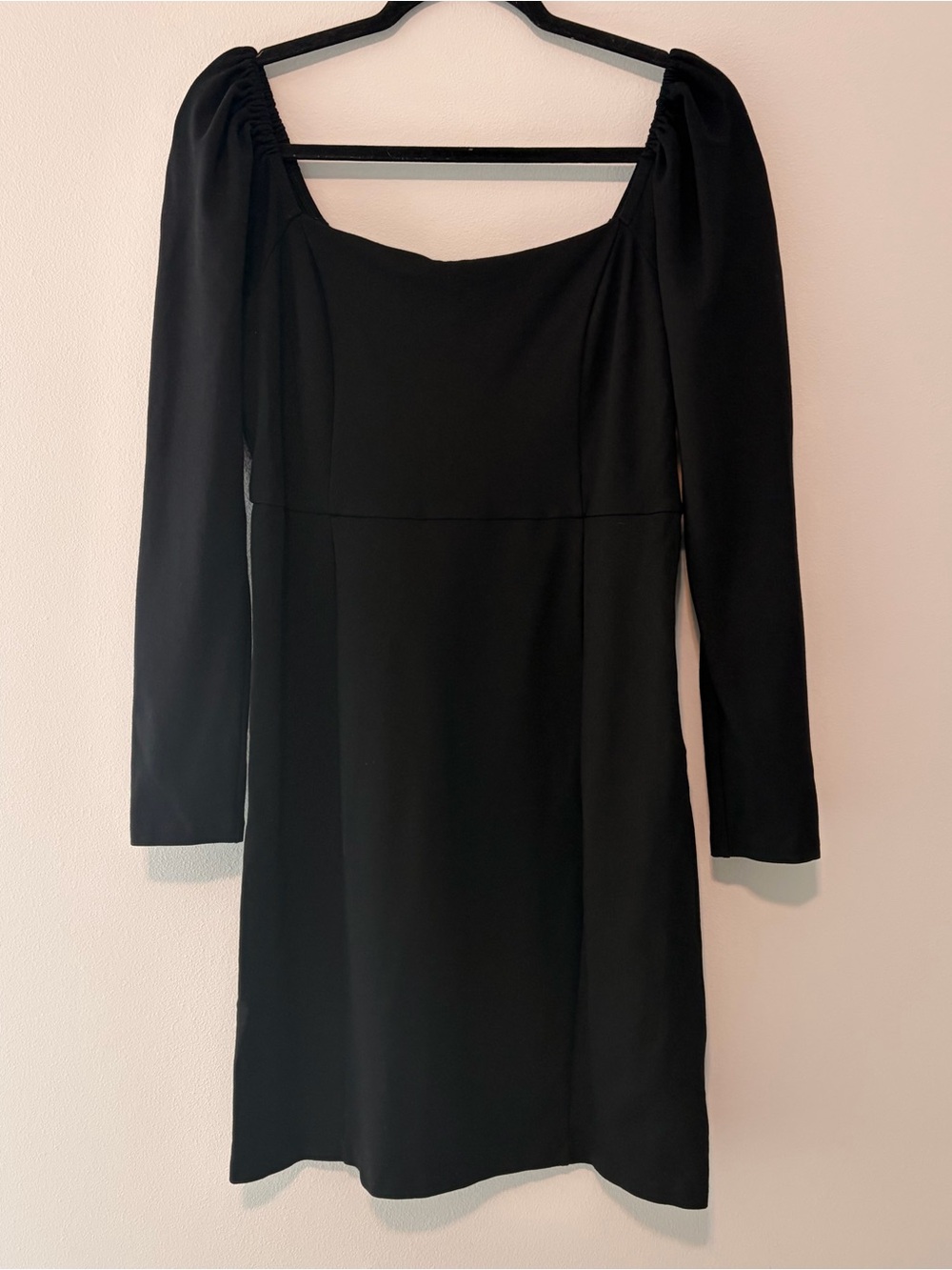 Boden Black Square Neck Long Sleeve Mini Dress Size 10